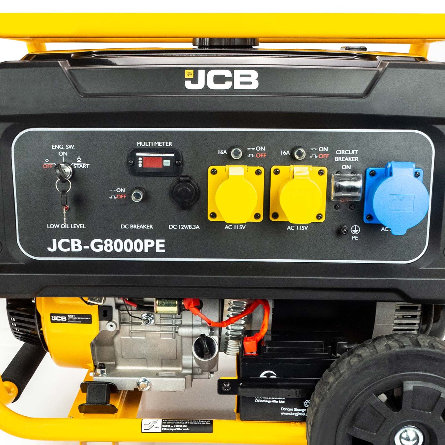 JCB Recoil & Electric Start JCB Engine Petrol Site Generator475cc JCB-G8000PE