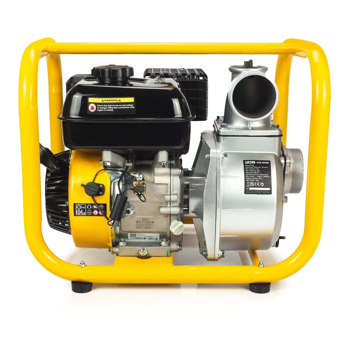 JCB 80mm Professional Petrol Water Pump 44cc 4-Stroke JCB-WP80