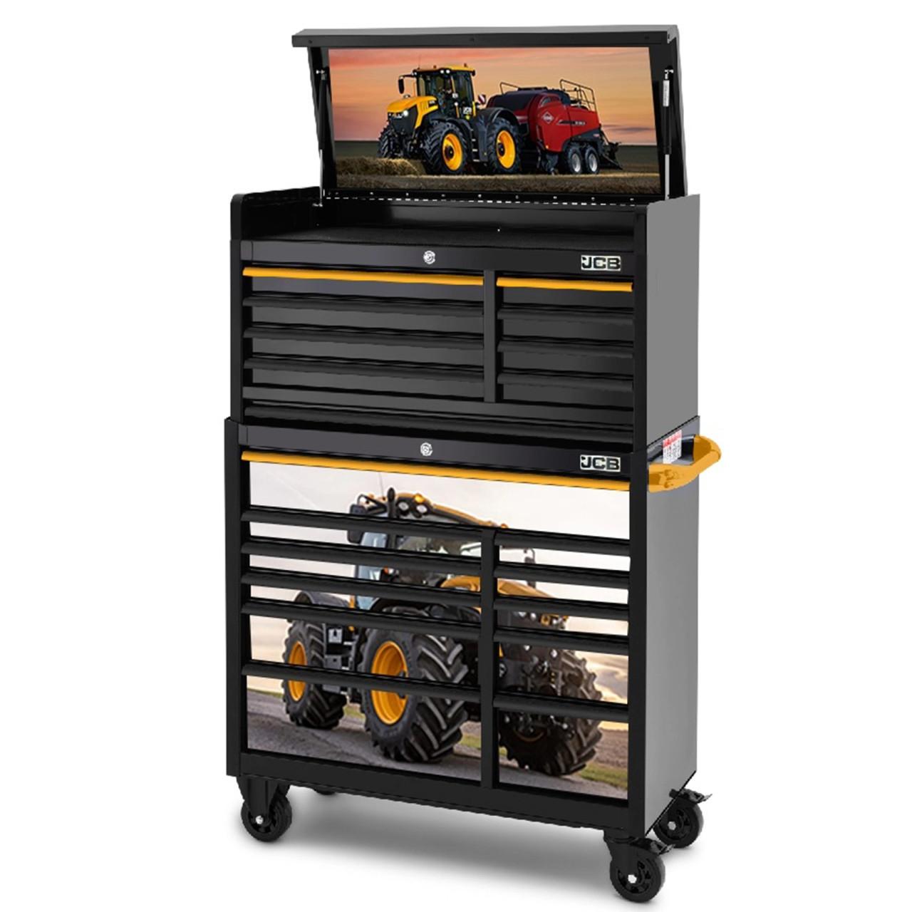 JCB Roller Cabinet and Top Tool Chest Stack