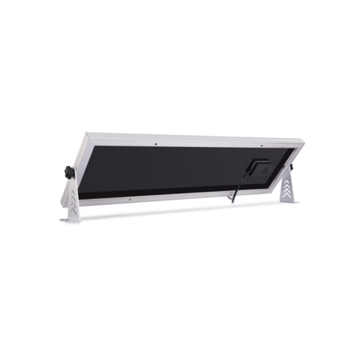 JFC Apollo solar batten indoor LED light bar connected to an adjustable external solar charging panel