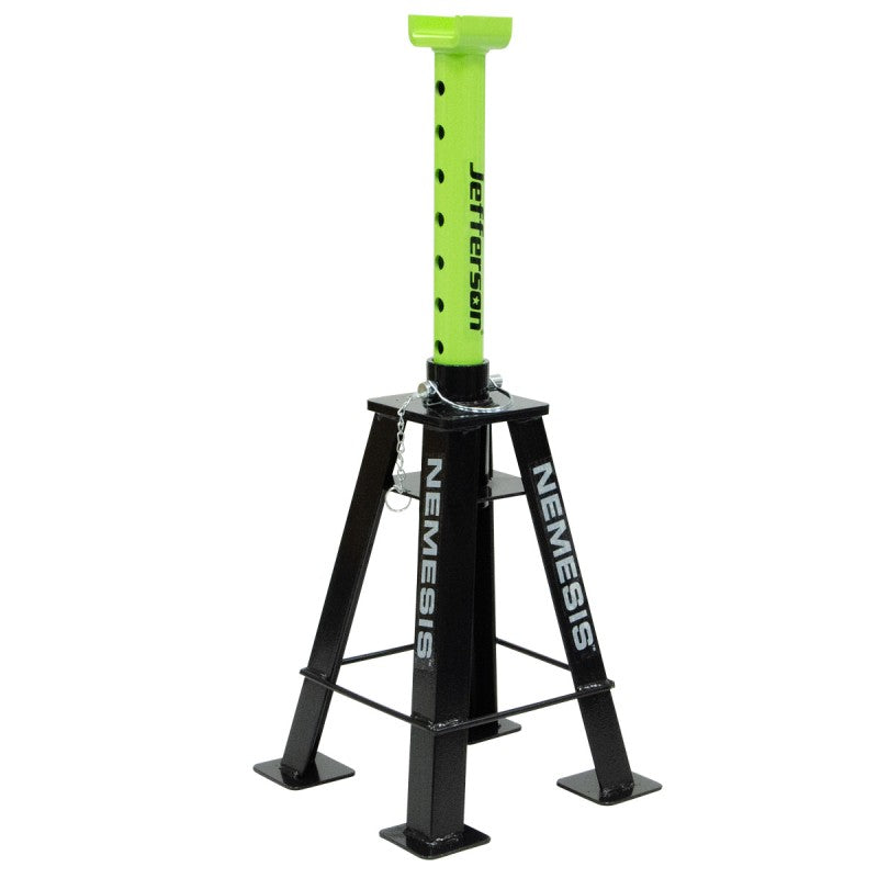 Jefferson Nemesis 3 tonne heavy duty steel ratchet axle stand pair for vehicle servicing