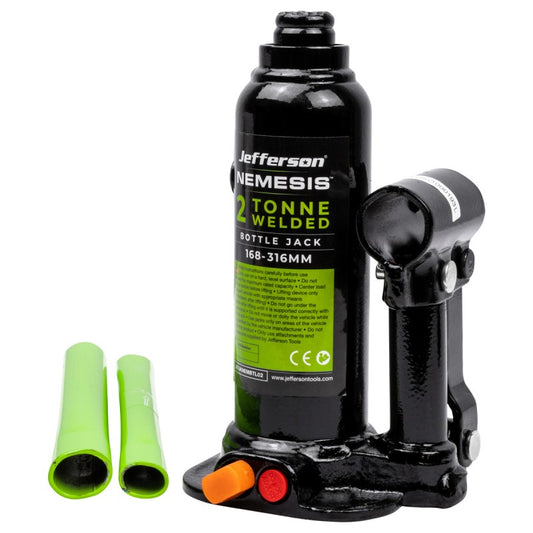 Jefferson Nemesis 2 tonne compact hydraulic bottle jack for car maintenance