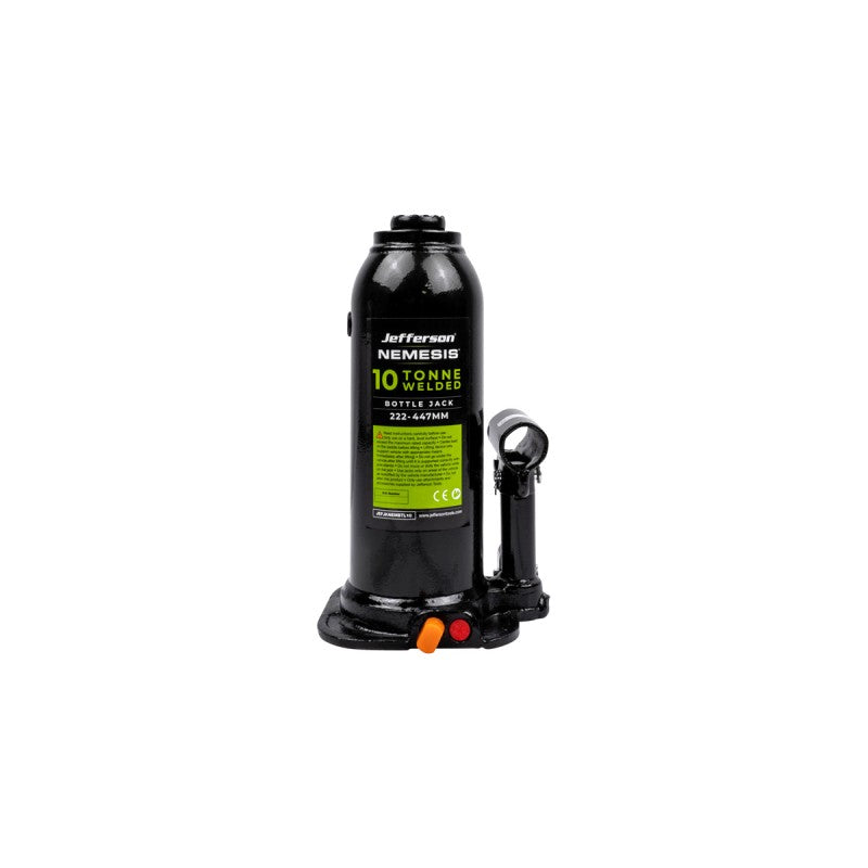 Jefferson Nemesis 10 tonne heavy duty hydraulic bottle jack for workshop vehicle lifting