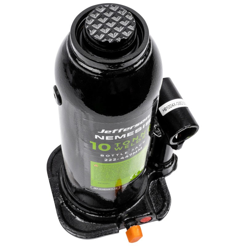 Jefferson Nemesis 10 tonne heavy duty hydraulic bottle jack for workshop vehicle lifting