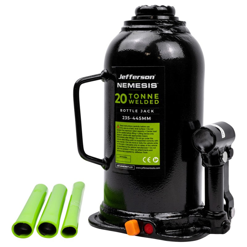 Jefferson Nemesis 20 tonne heavy duty hydraulic bottle jack for commercial vehicle lifting
