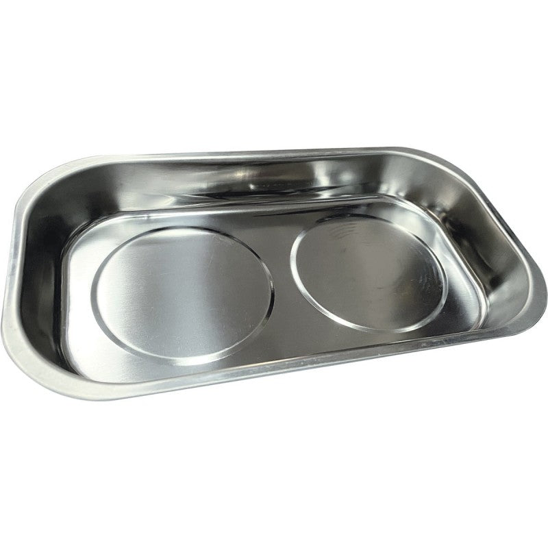 Jefferson rectangular stainless steel magnetic tray for workshop nuts and bolts