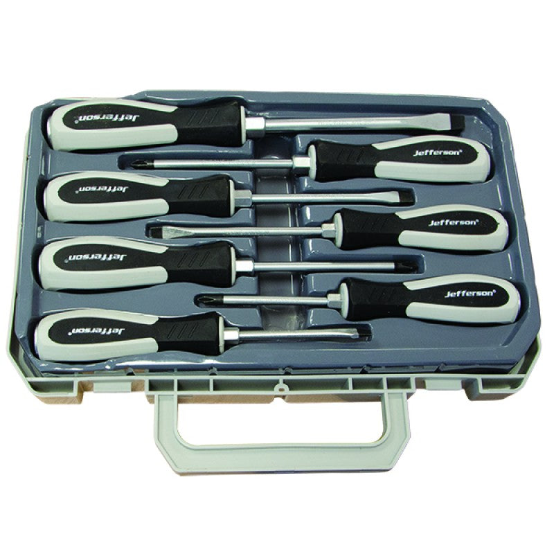 Jefferson 7 piece hammer through screwdriver set with heavy duty steel strike caps