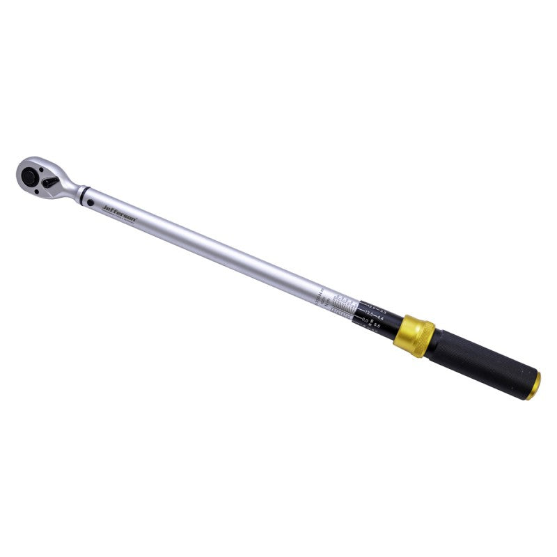 Jefferson 1/2 inch drive calibrated micrometer style torque wrench with storage case