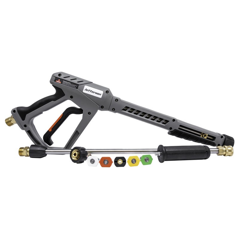 Jefferson heavy duty pressure washer gun and extension lance kit assembly