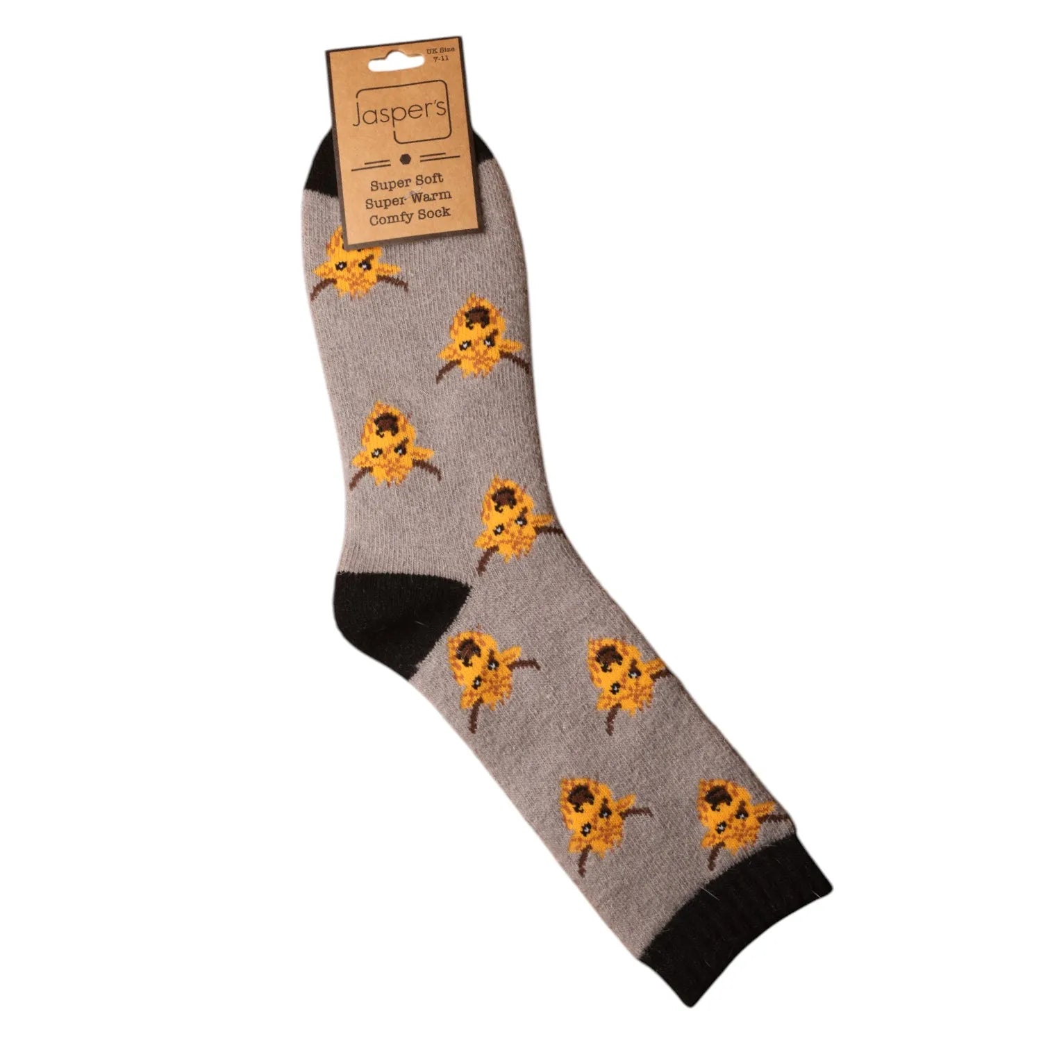 Jess & Lou Jasper Grey Highland Cow Cosy Socks