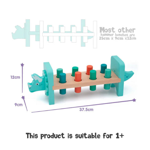 Inside Out Toys - Dino - Triceratops Hammer Bench