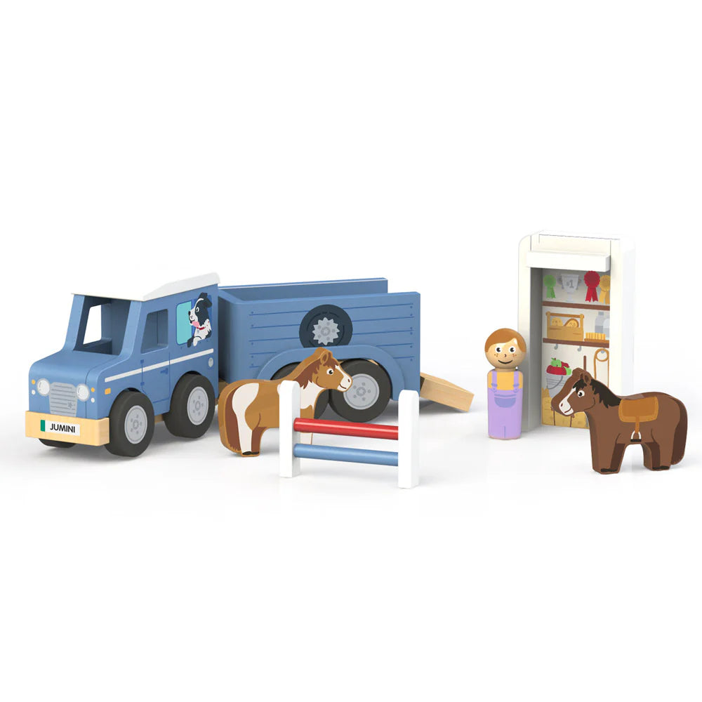 Inside Out Toys - Farm - Jeep and Horse Trailer (with horses and jump)