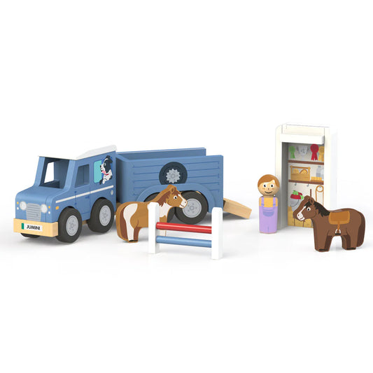 Inside Out Toys - Farm - Jeep and Horse Trailer (with horses and jump)