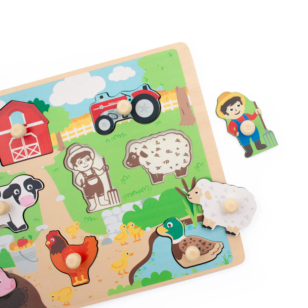 Inside Out Toys - Farm - Peg Puzzle