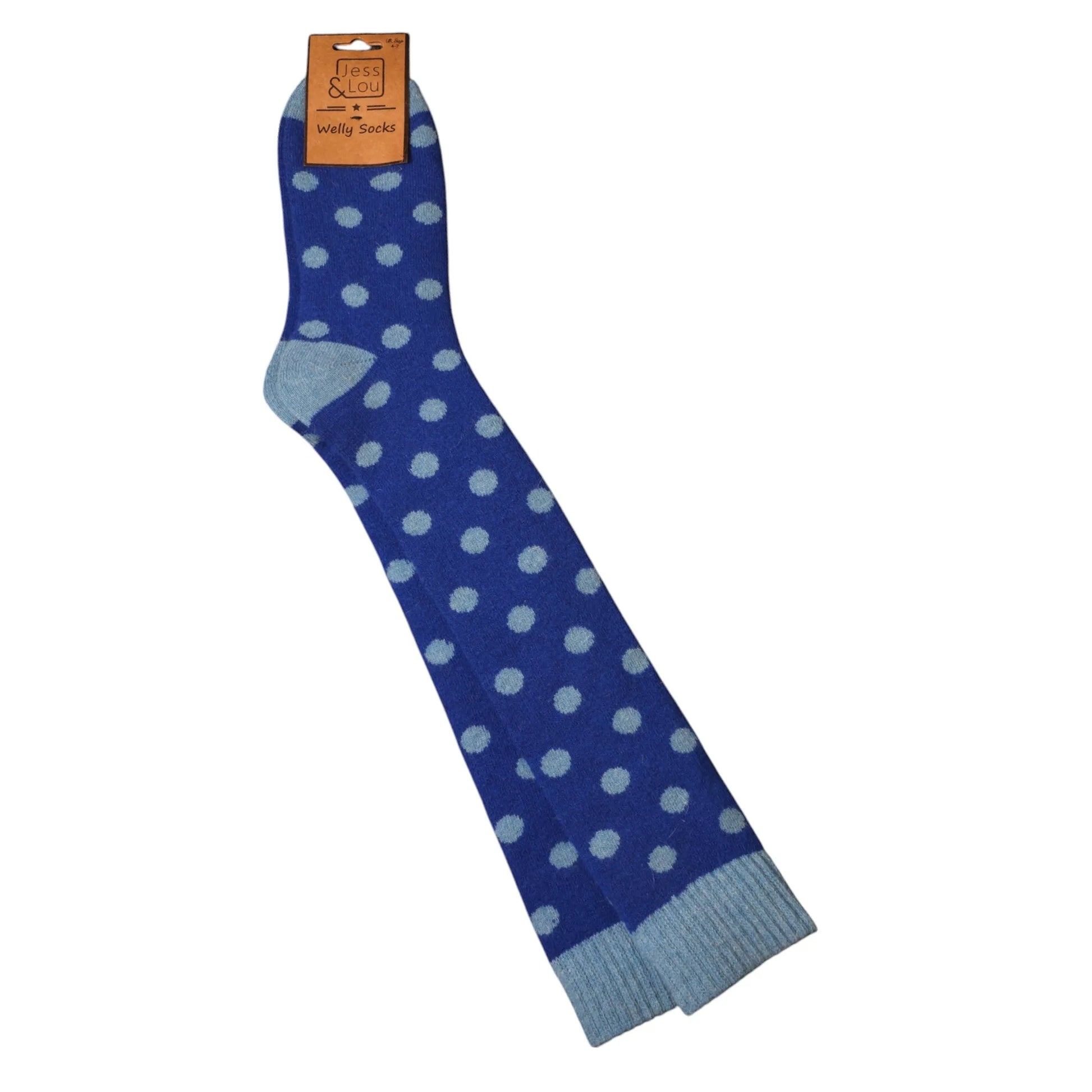Jess & Lou Blue Dot Super Cosy Knee High Socks