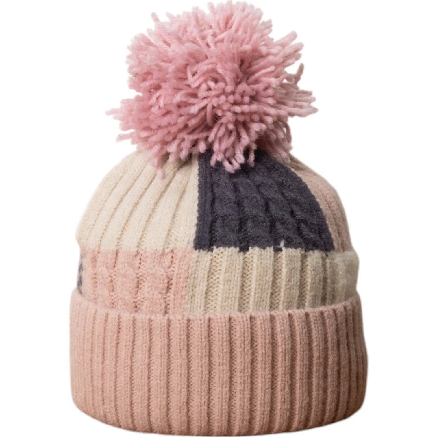 Jess & Lou Cable Knit Colour Block Bobble Hat