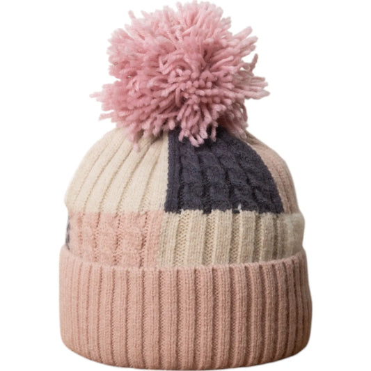 Jess & Lou Cable Knit Colour Block Bobble Hat