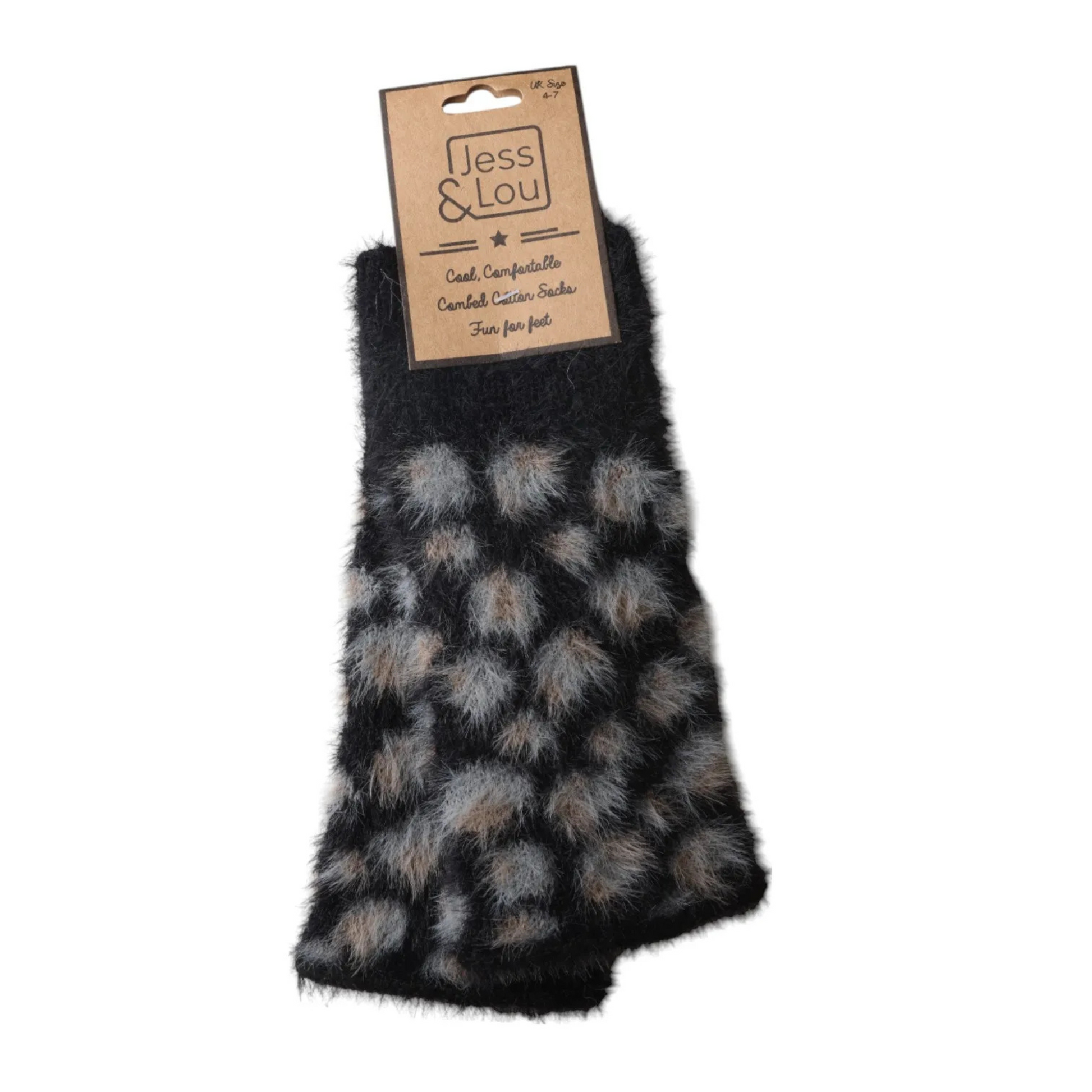 Jess & Lou Fluffy Knit Fingerless Gloves