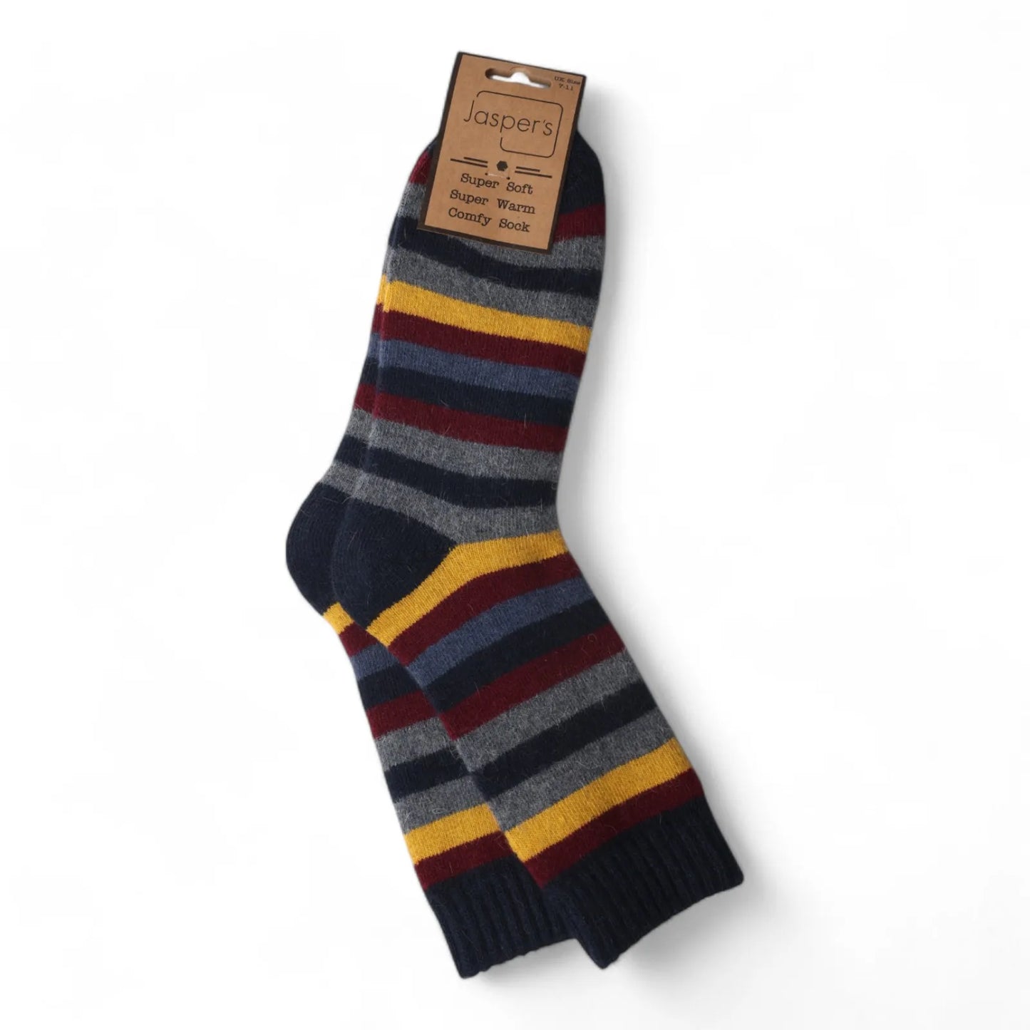 Jess & Lou Grey Multi-Stripe Cosy Socks