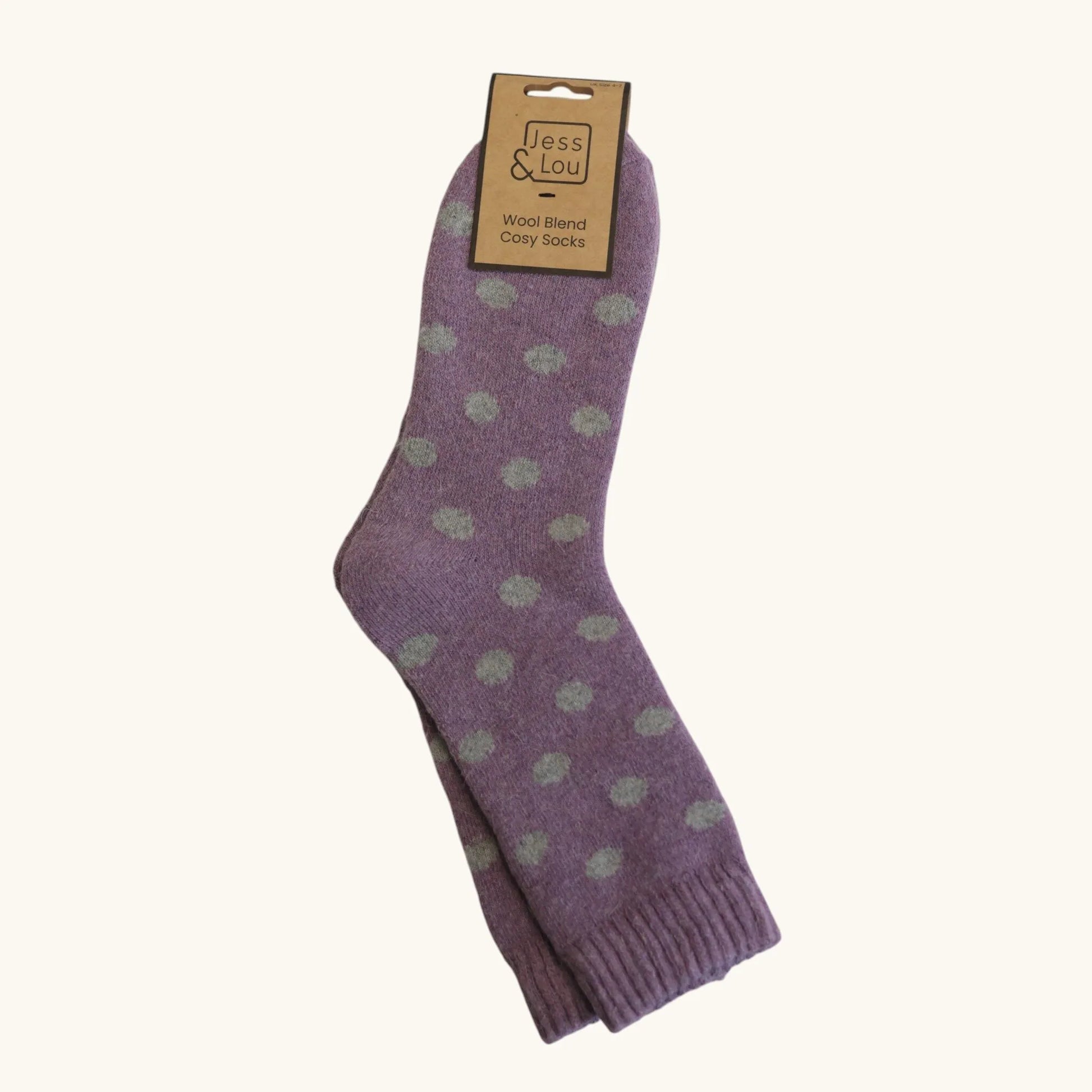 Jess & Lou Lavender Spot Cosy Socks