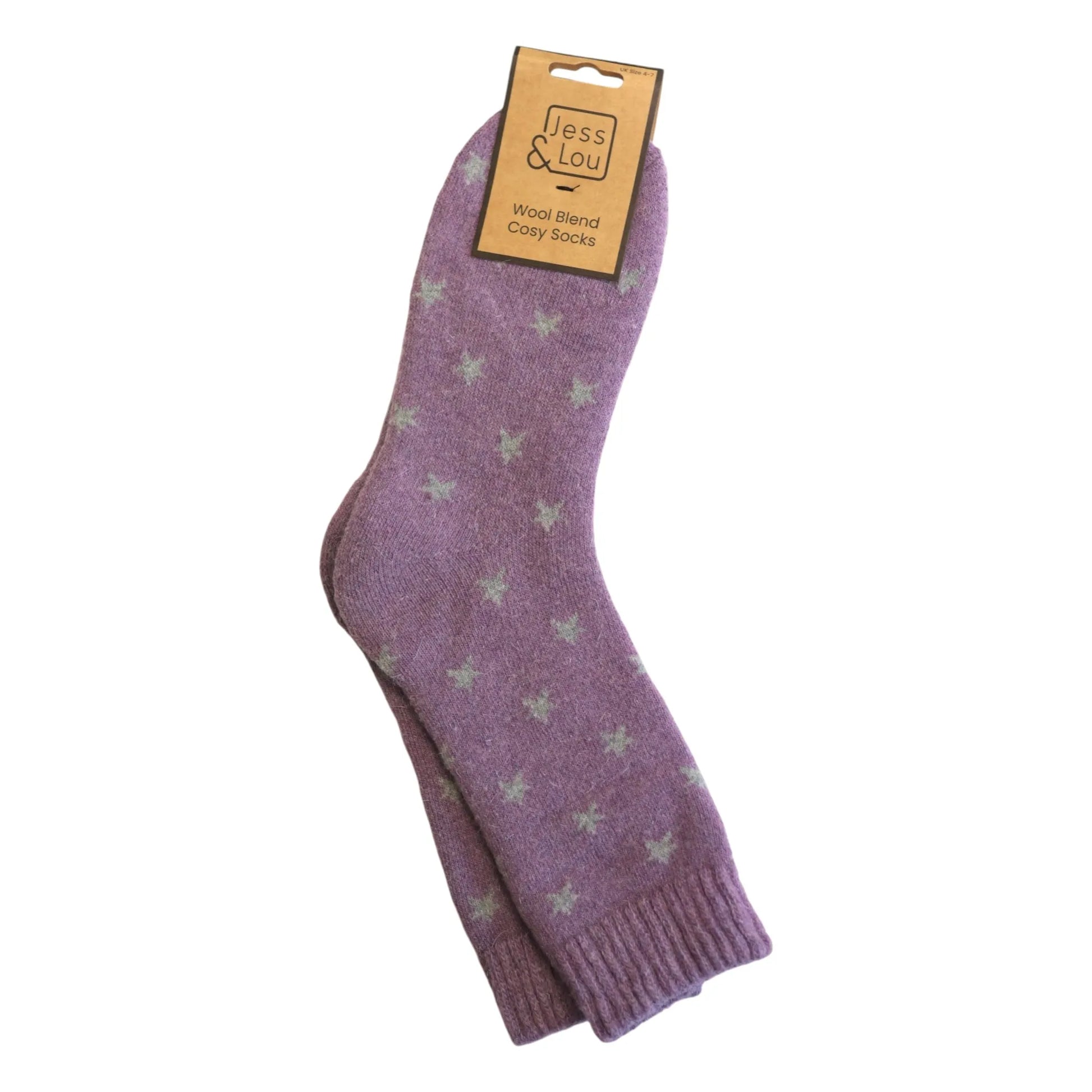 Jess & Lou Lavender Star Cosy Socks