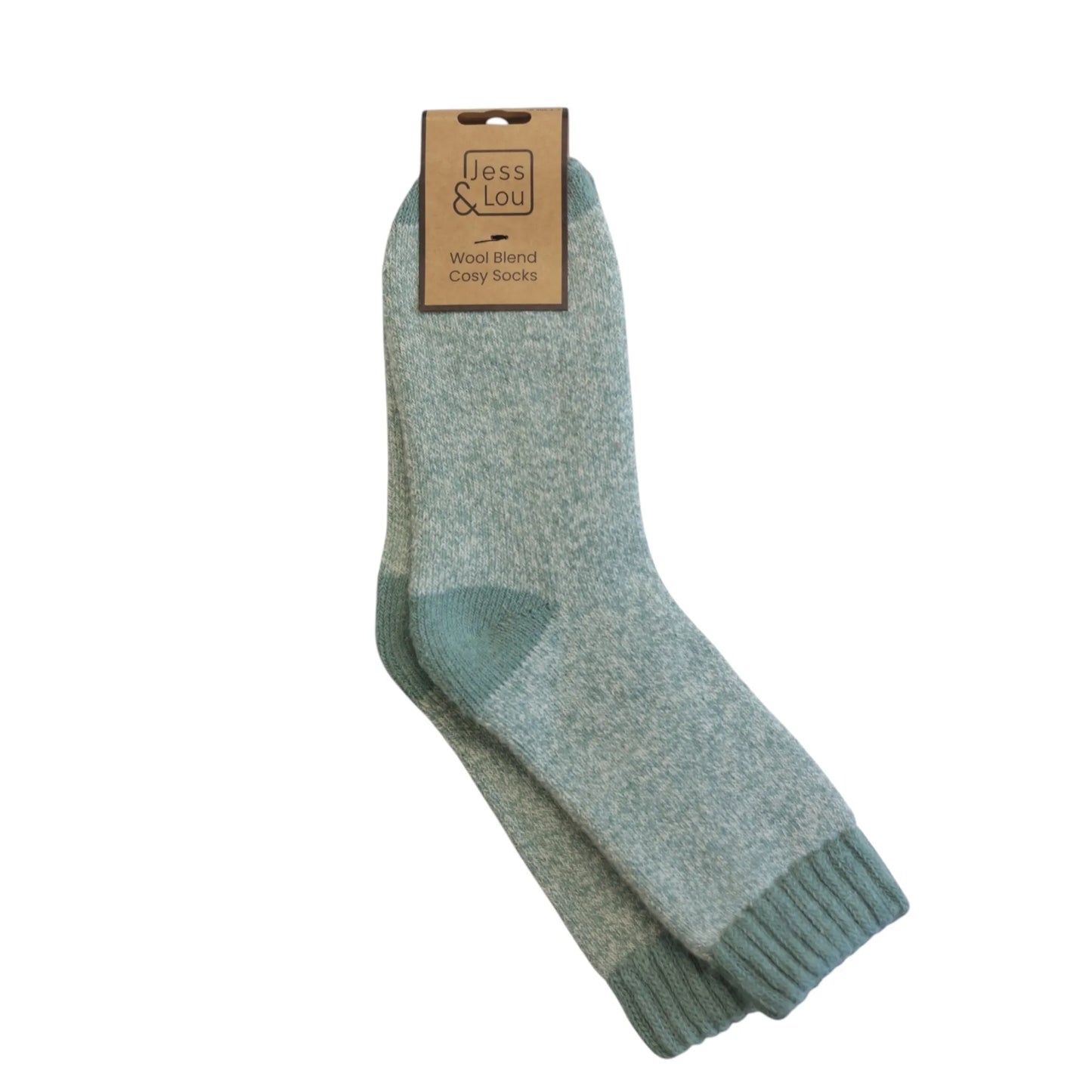 Jess & Lou Mint Green Marl Cosy Socks