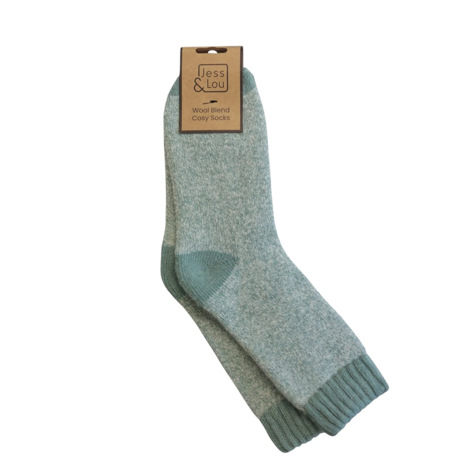 Jess & Lou Mint Green Marl Cosy Socks