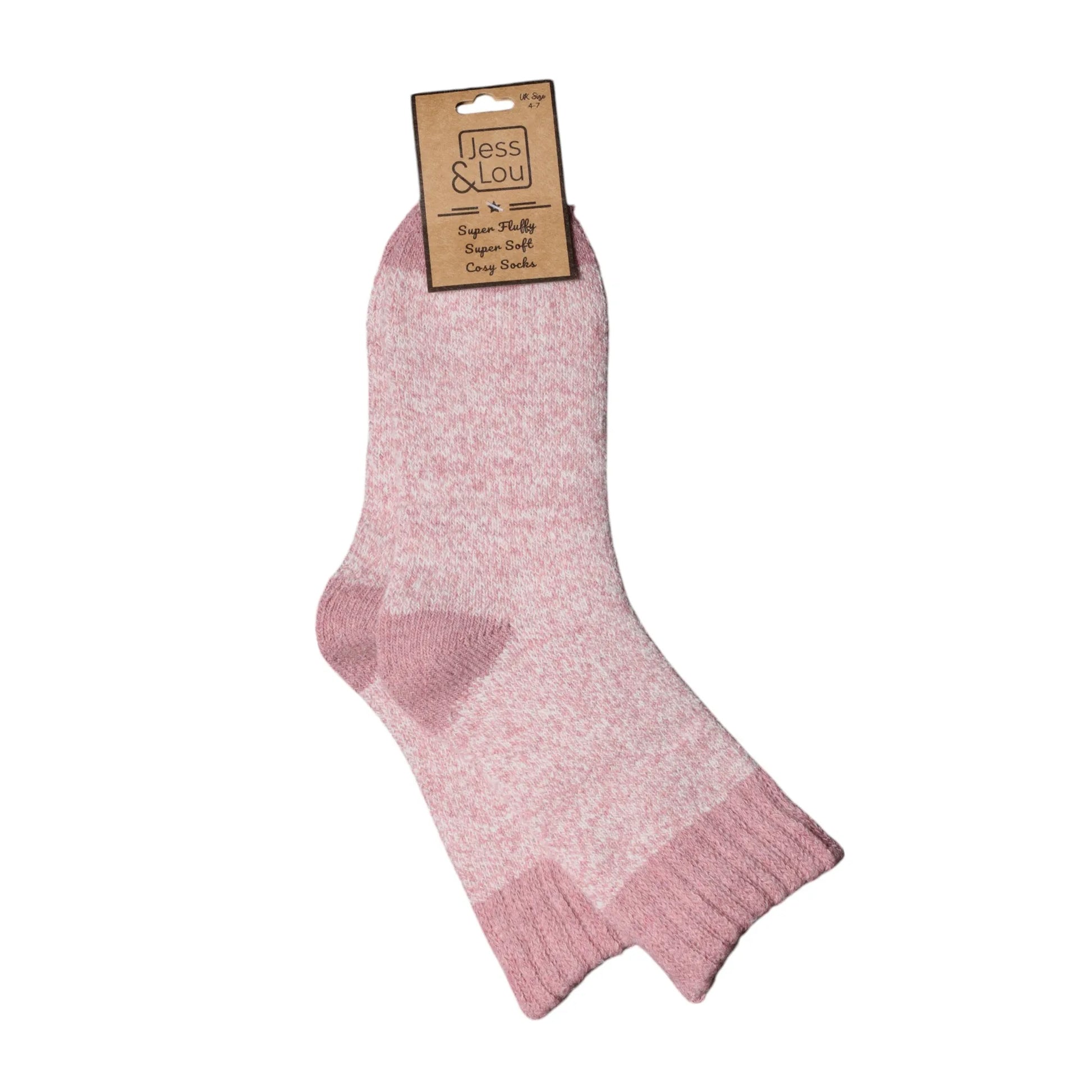 Jess & Lou Pink Marl Cosy Socks