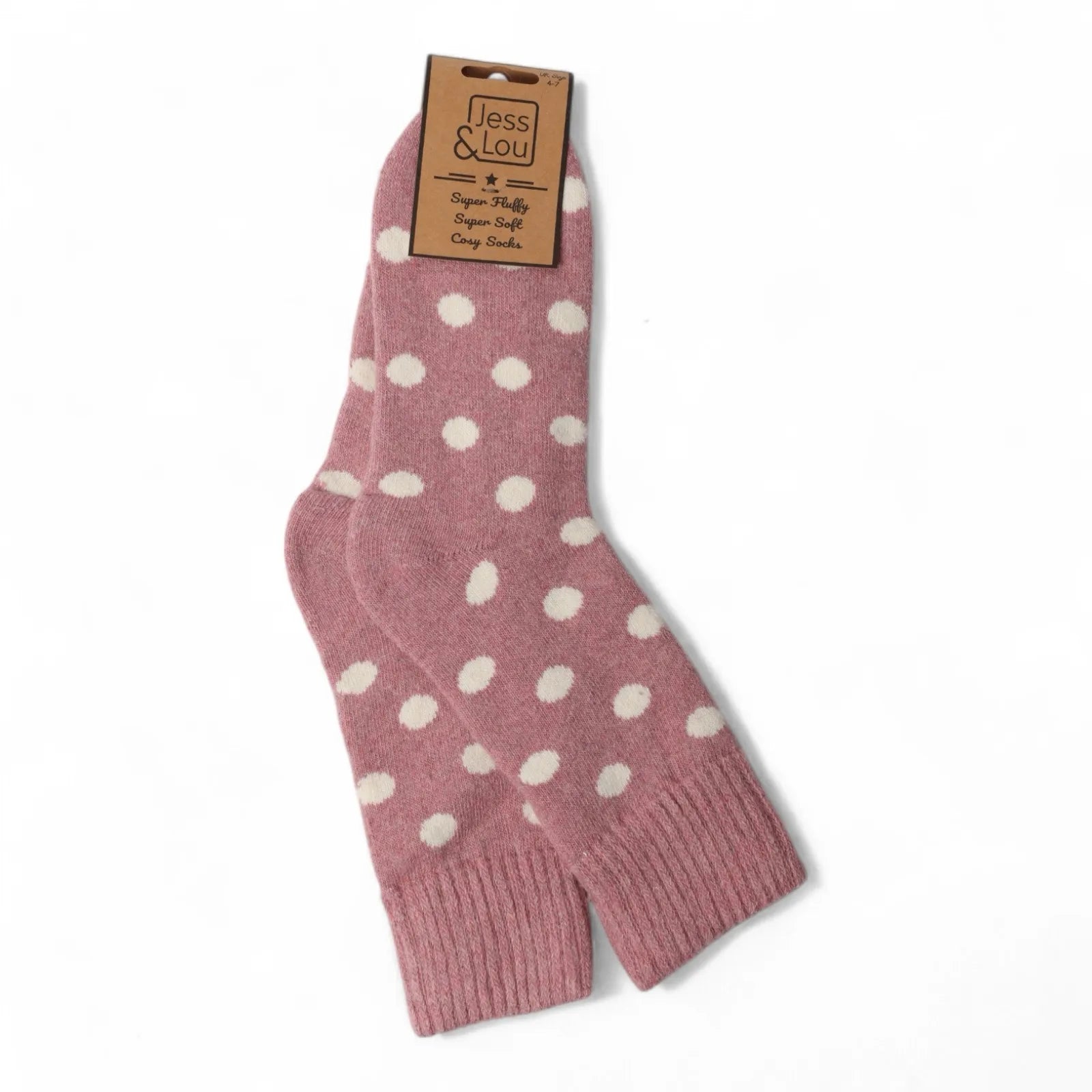 Jess & Lou Pink Spot Cosy Socks