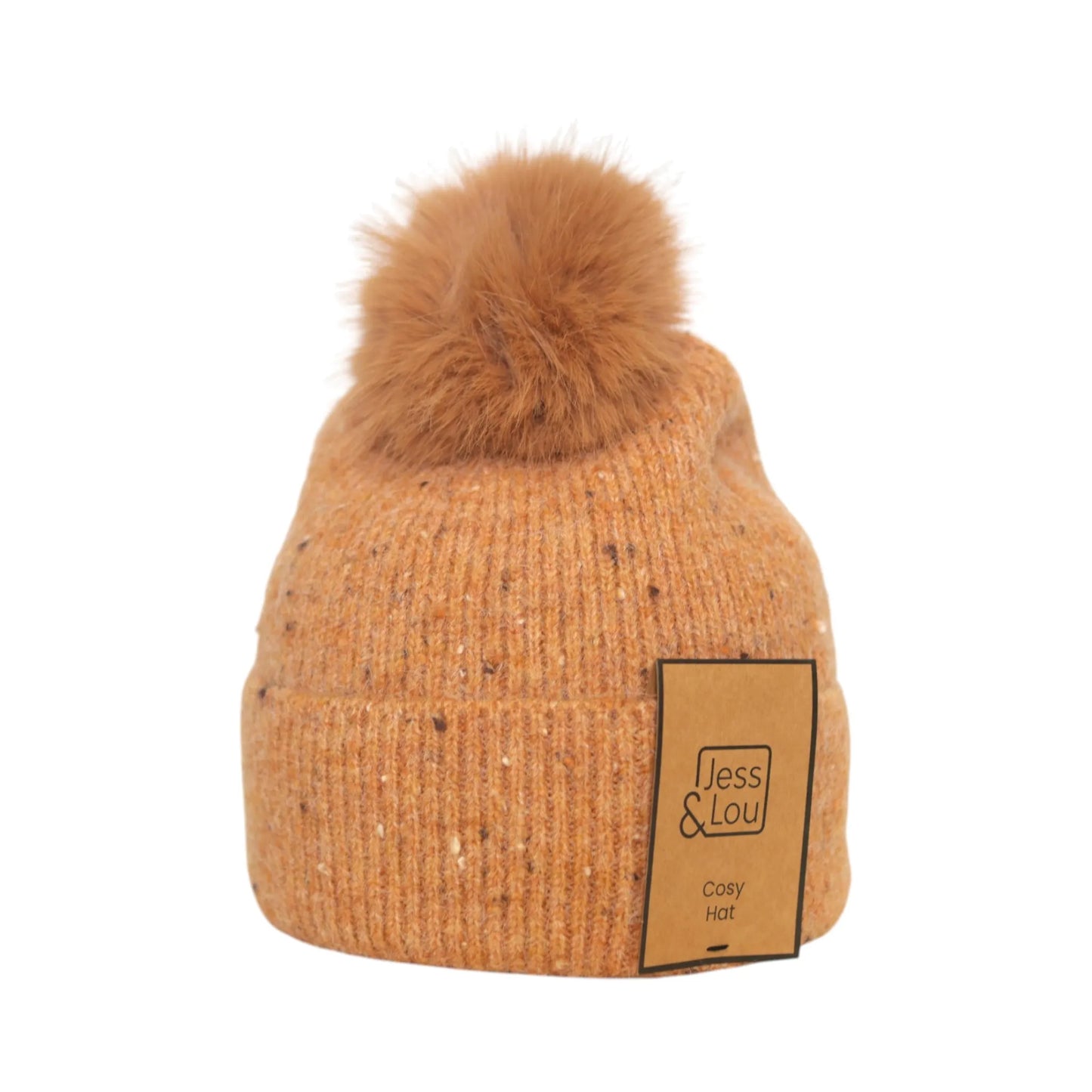 Jess & Lou Speckle Rib Bobble Hat