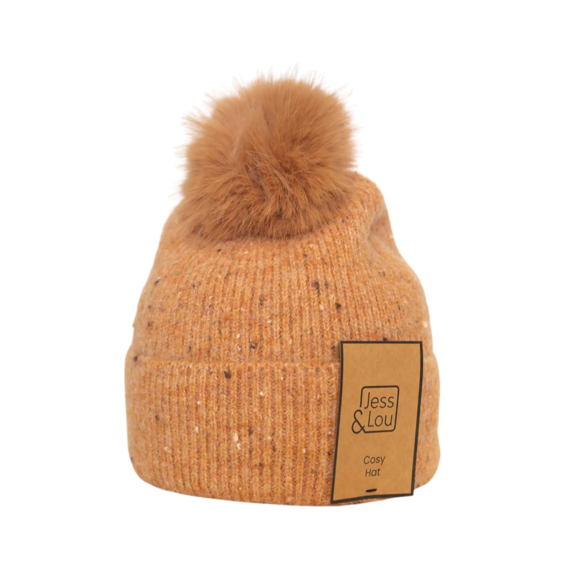 Jess & Lou Speckle Rib Bobble Hat