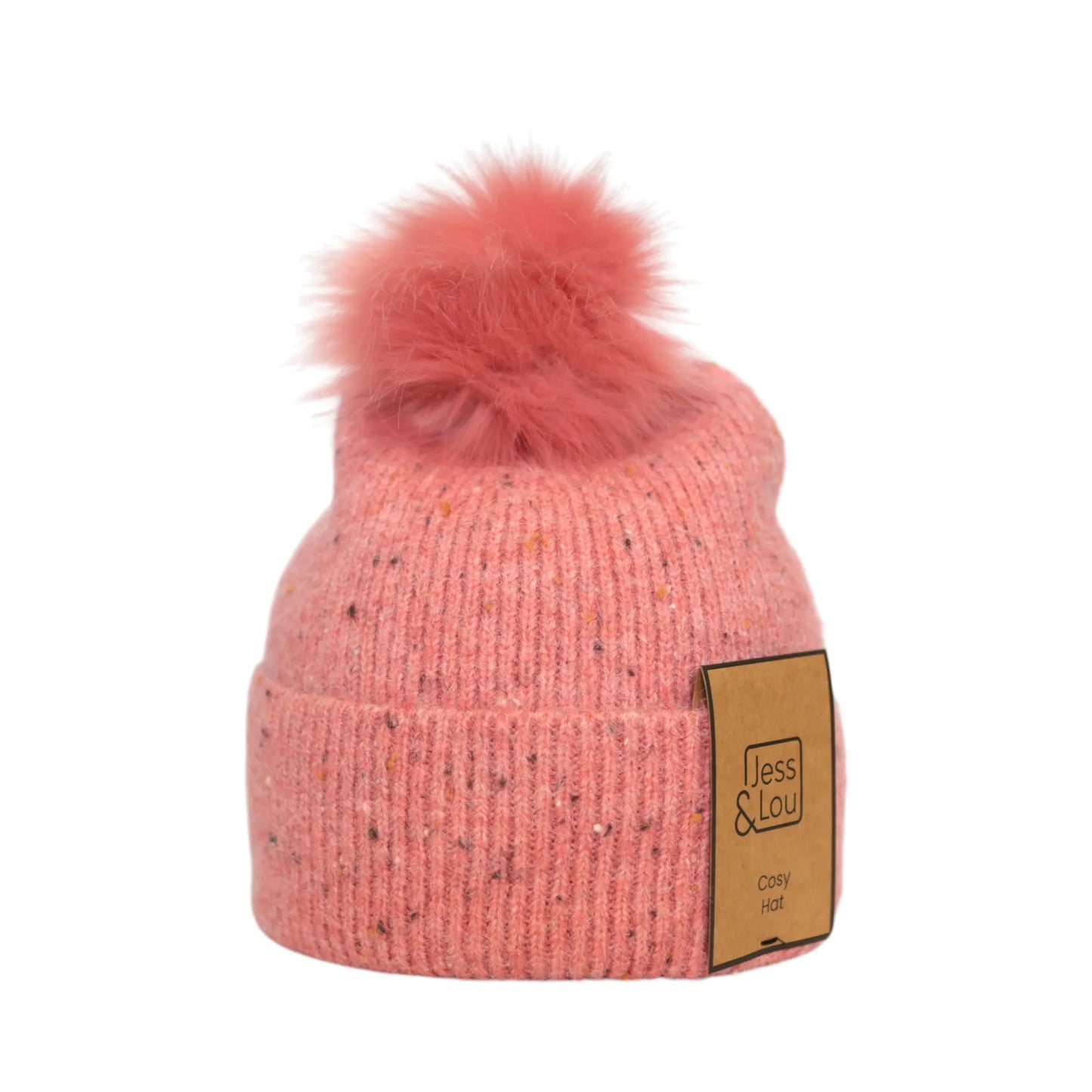 Jess & Lou Speckle Rib Bobble Hat