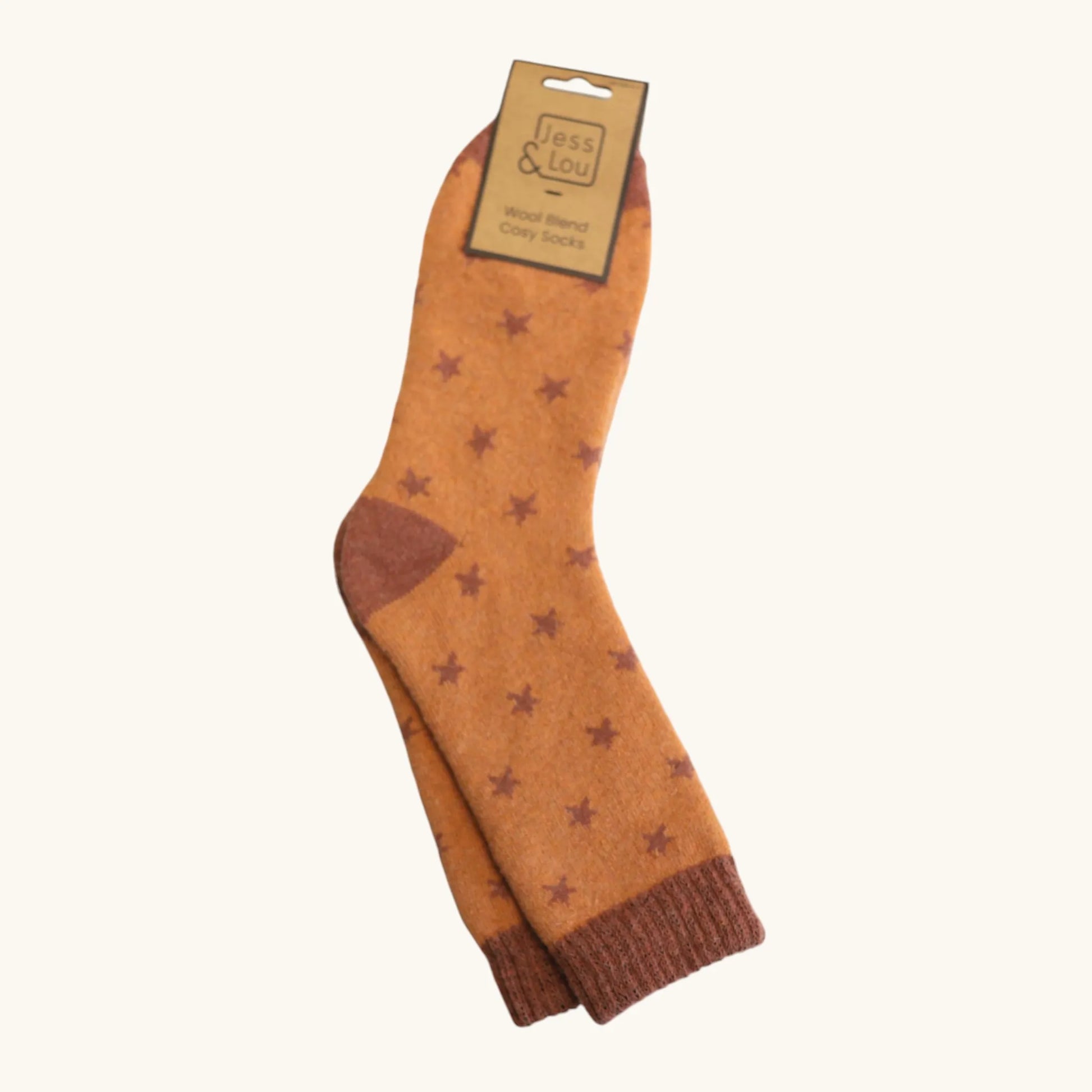 Jess & Lou Terracotta Star Cosy Socks