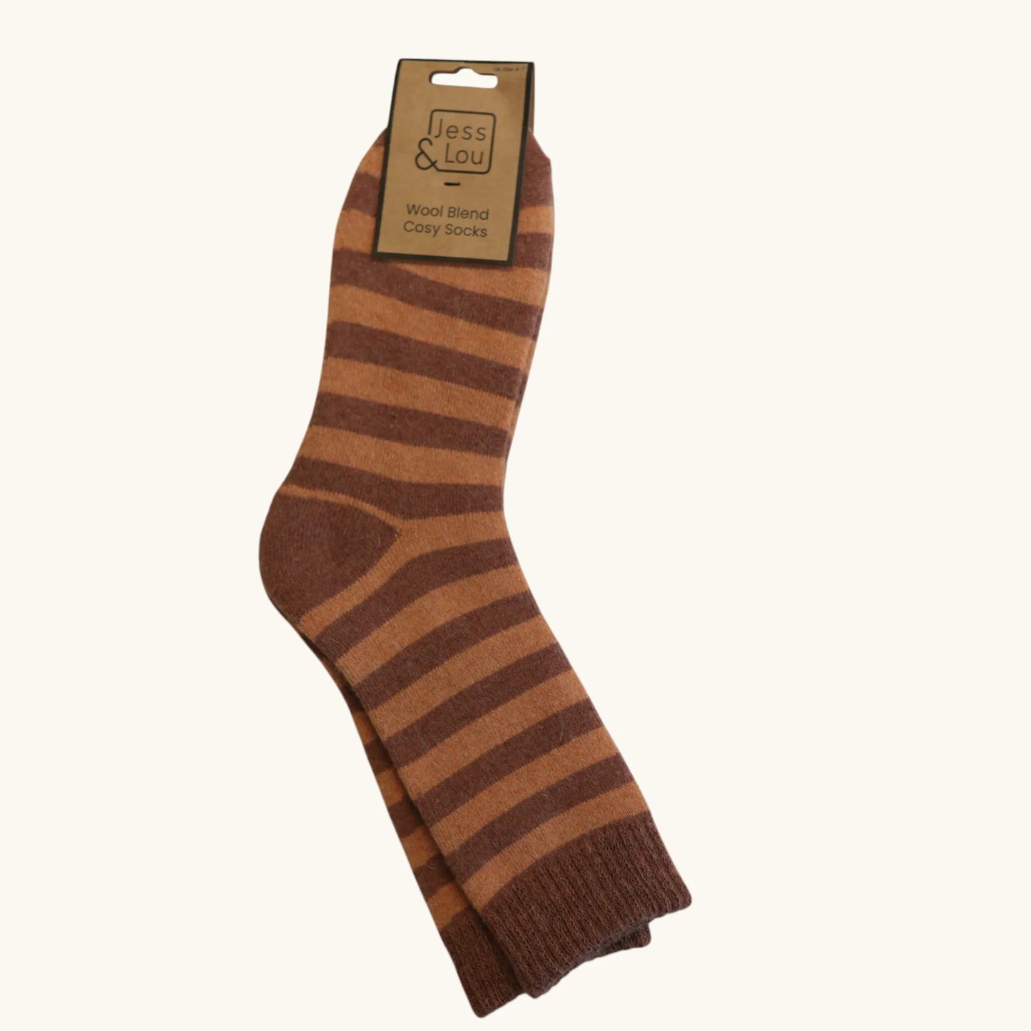 Jess & Lou Terracotta Stripes Cosy Socks