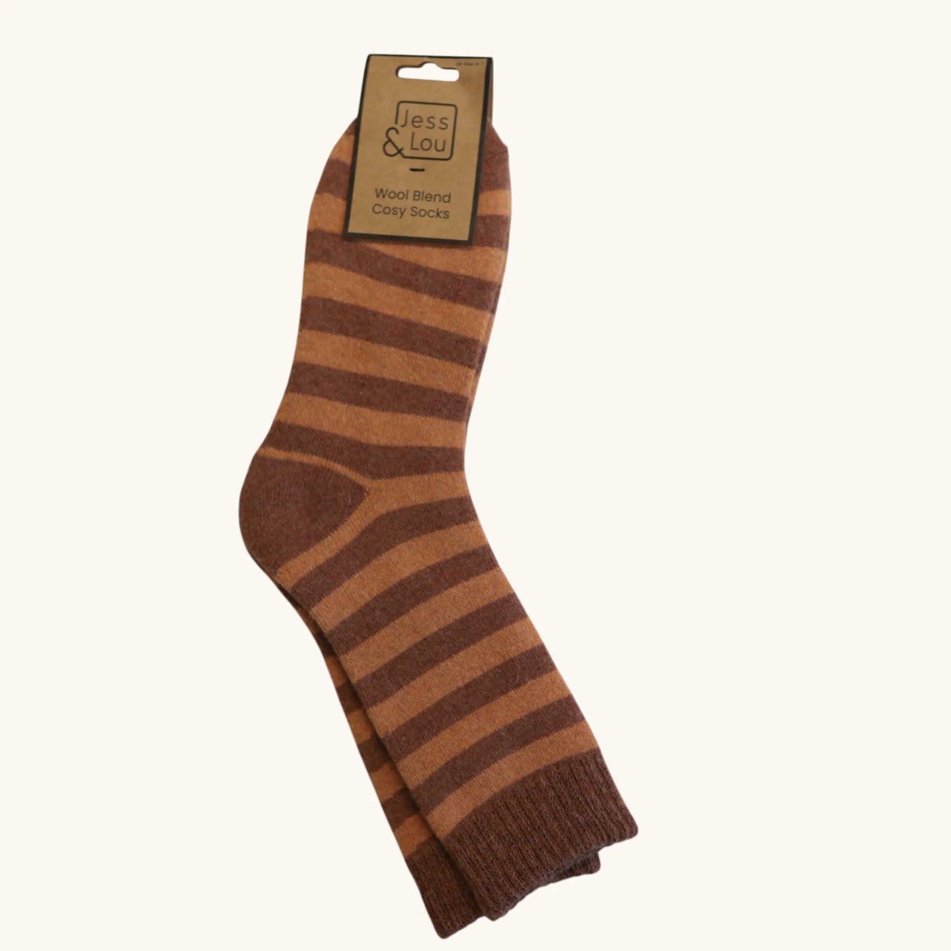 Jess & Lou Terracotta Stripes Cosy Socks