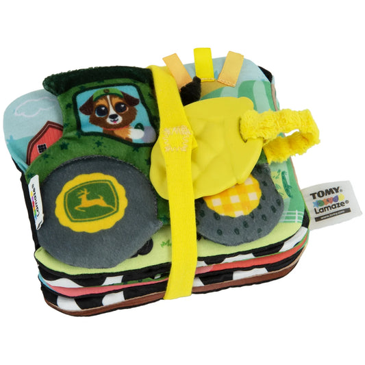 John Deere Farm to Table cloth soft book showing colourful tractor and crop illustrations