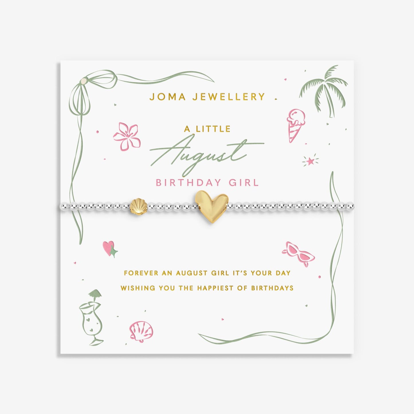 Joma Jewellery A Little Birth Month August Silver Plated Bracelet