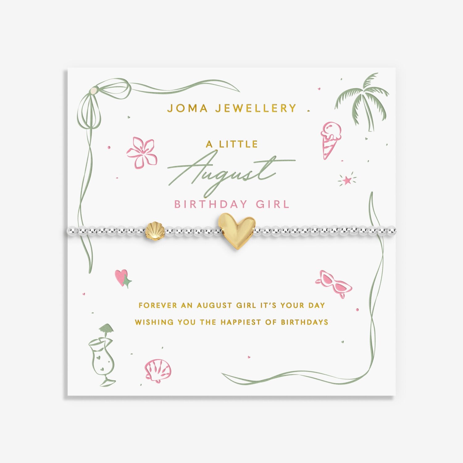 Joma Jewellery A Little Birth Month August Silver Plated Bracelet