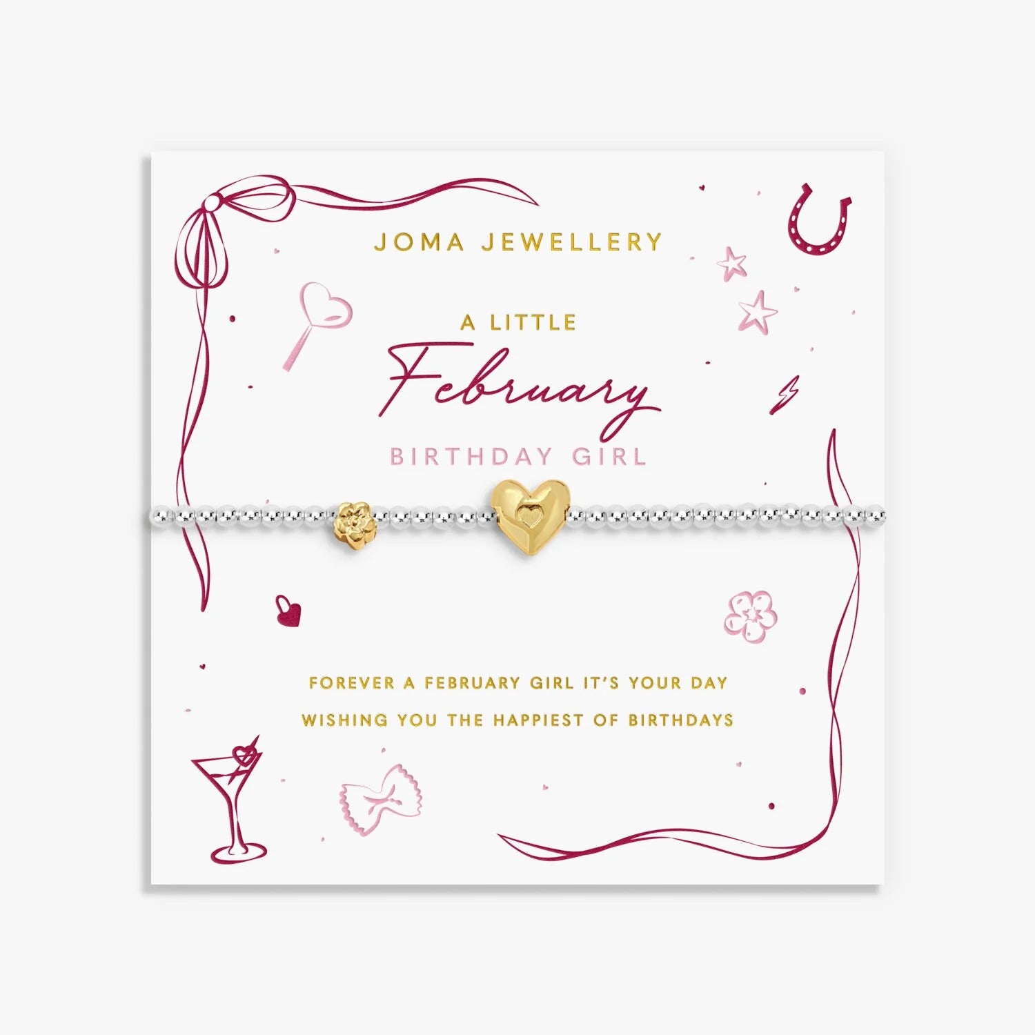 Joma Jewellery A Little Birth Month February Silver Plated Bracelet