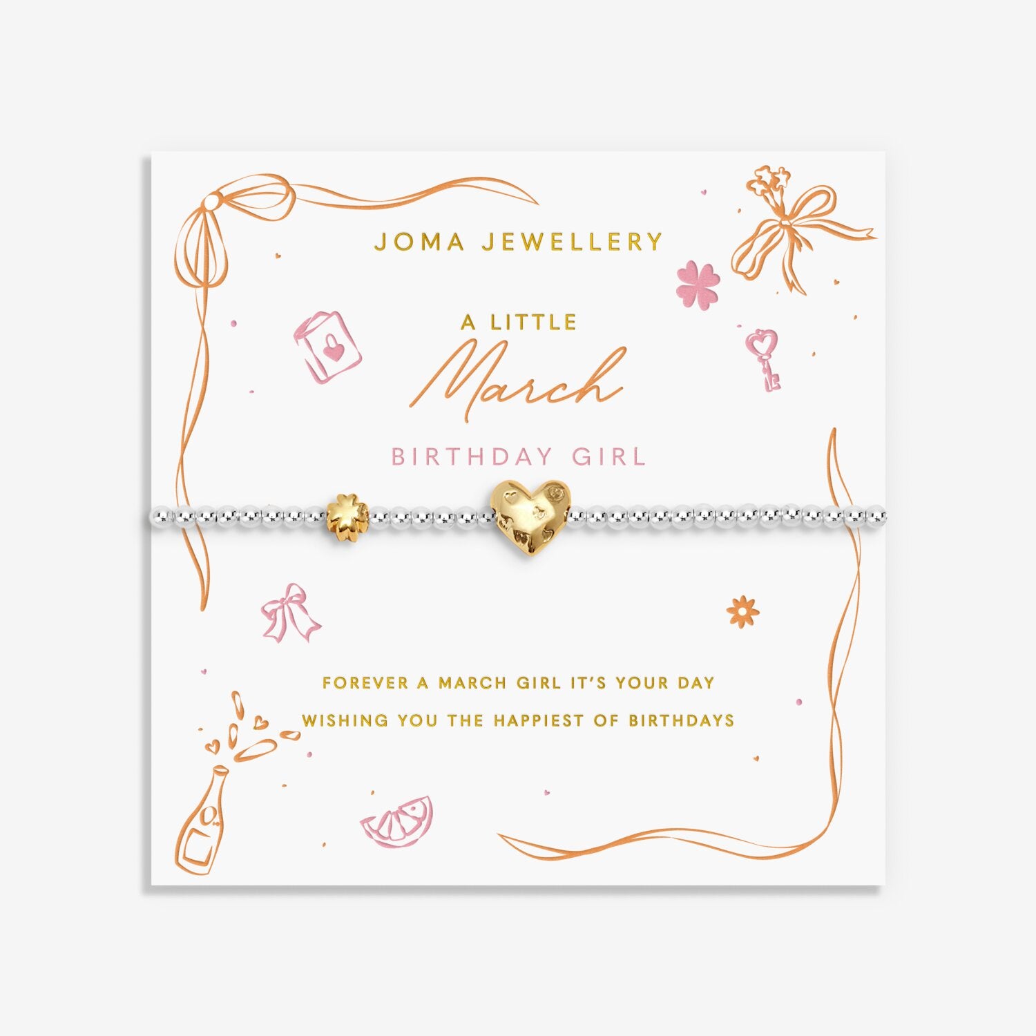 Joma Jewellery A Little Birth Month March Silver Plated Bracelet