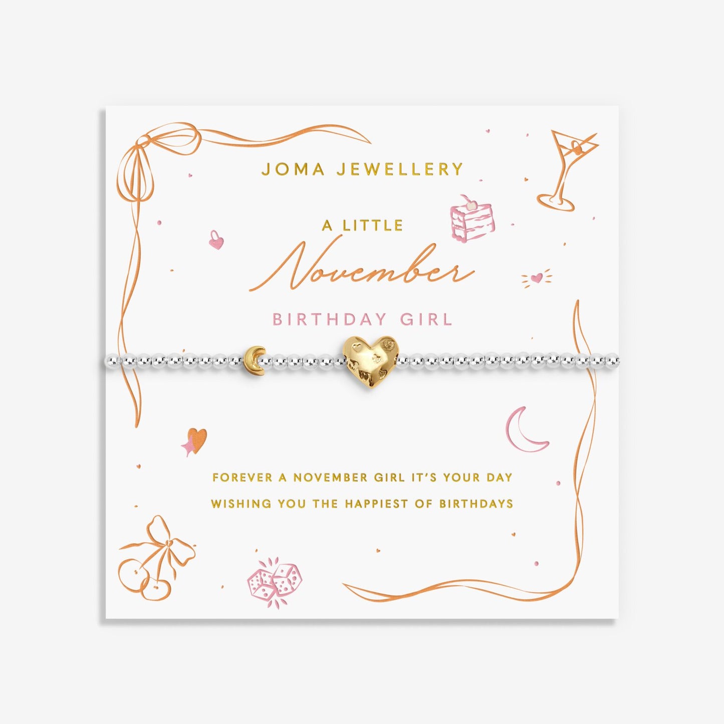 Joma Jewellery A Little Birth Month November Silver Plated Bracelet