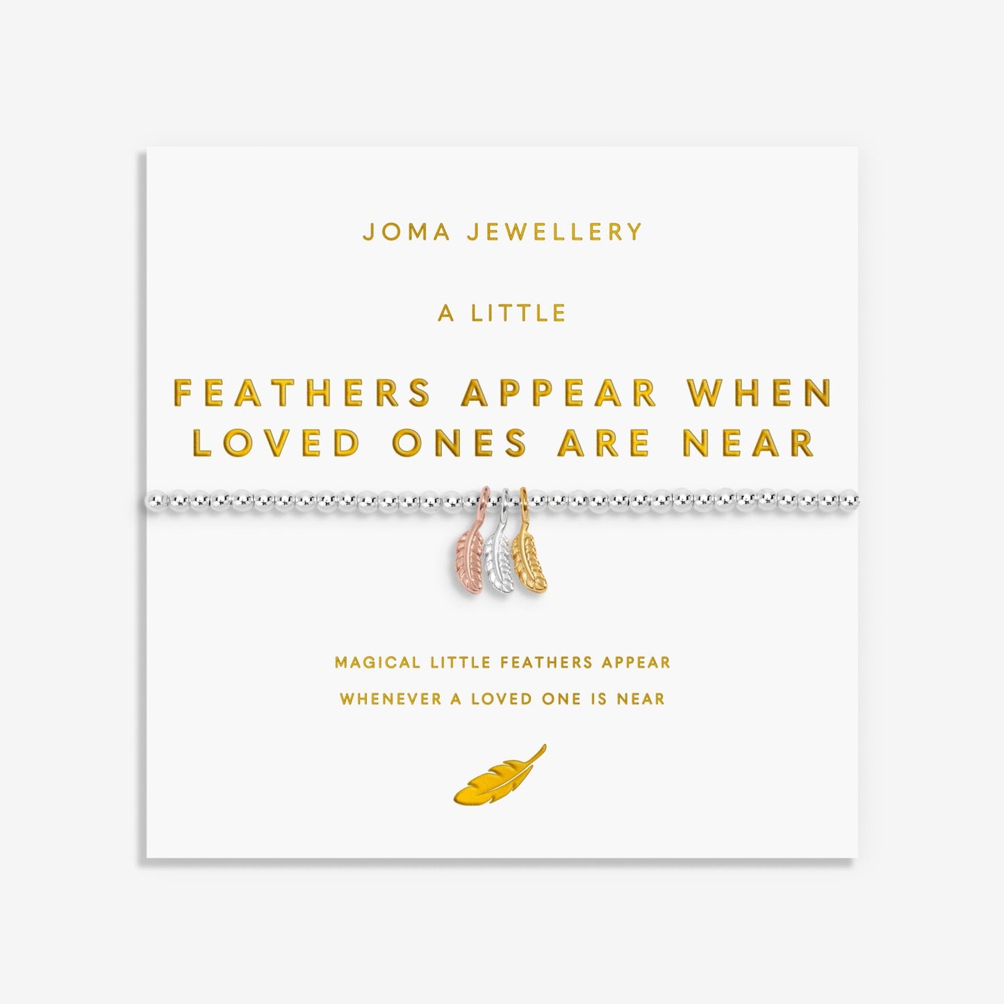 Joma Jewellery A Little Charmed Moments Feathers Appear When Loved Ones Are Near Silver Plated Bracelet