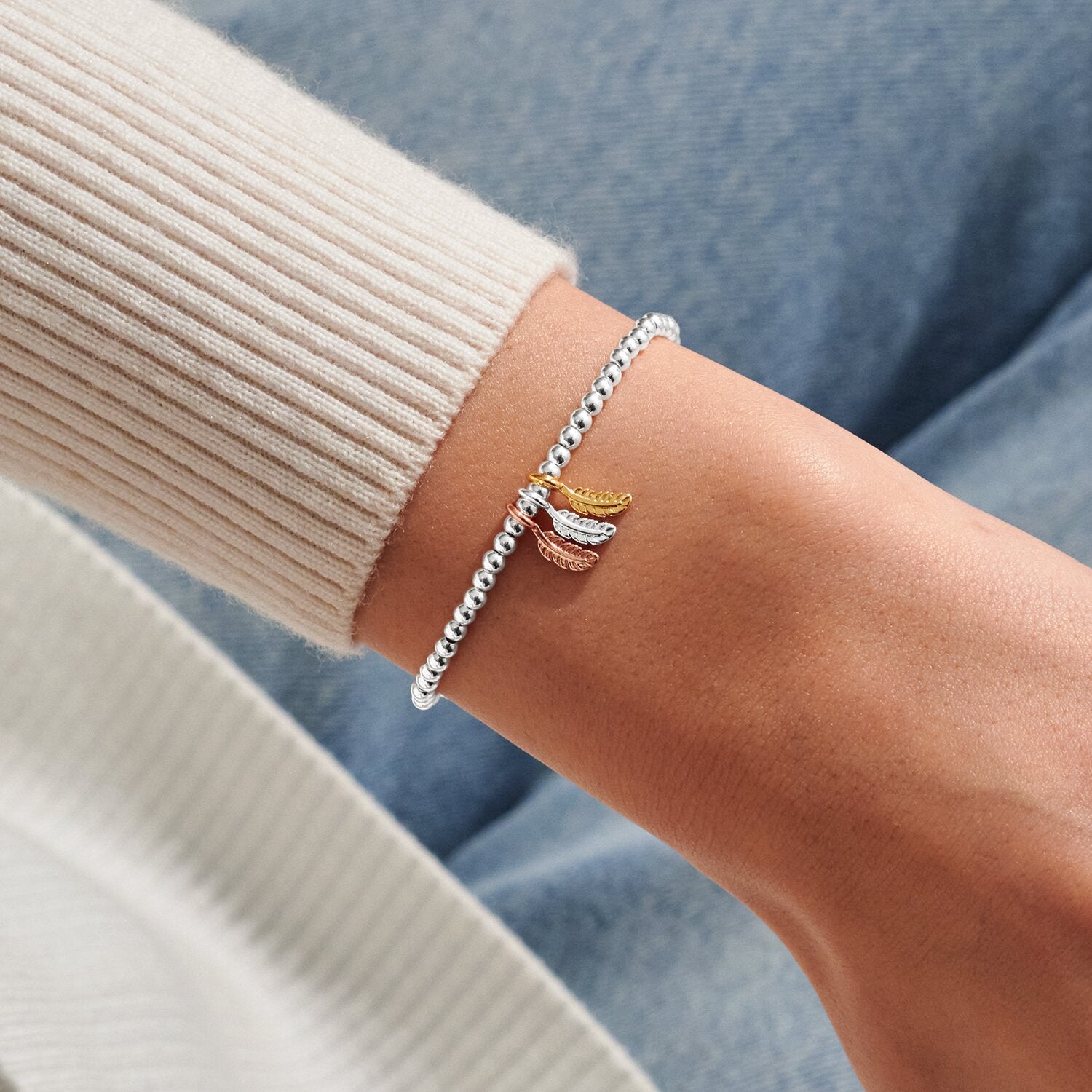 Joma Jewellery A Little Charmed Moments Feathers Appear When Loved Ones Are Near Silver Plated Bracelet