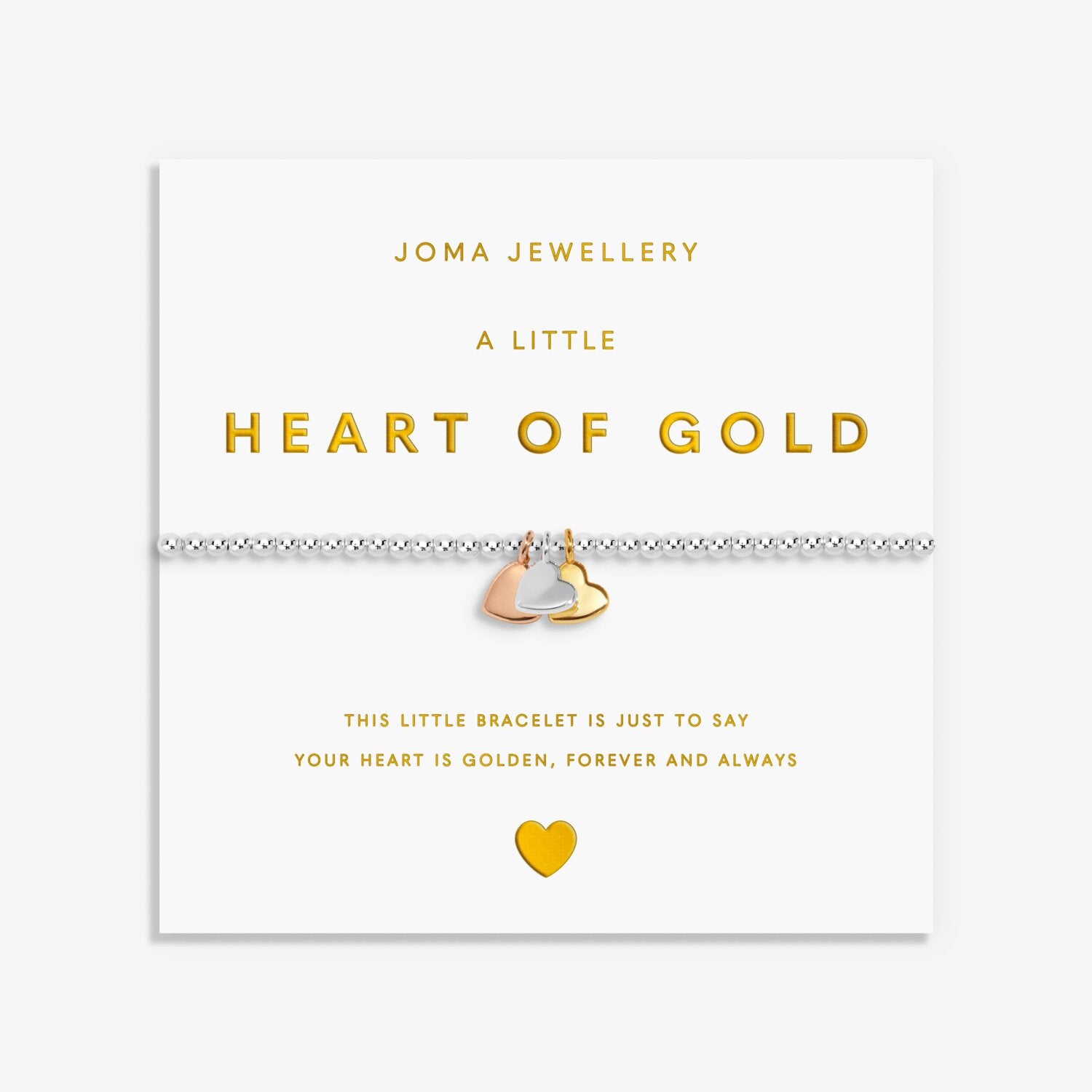 Joma Jewellery A Little Charmed Moments Heart Of Gold Silver Plated Bracelet