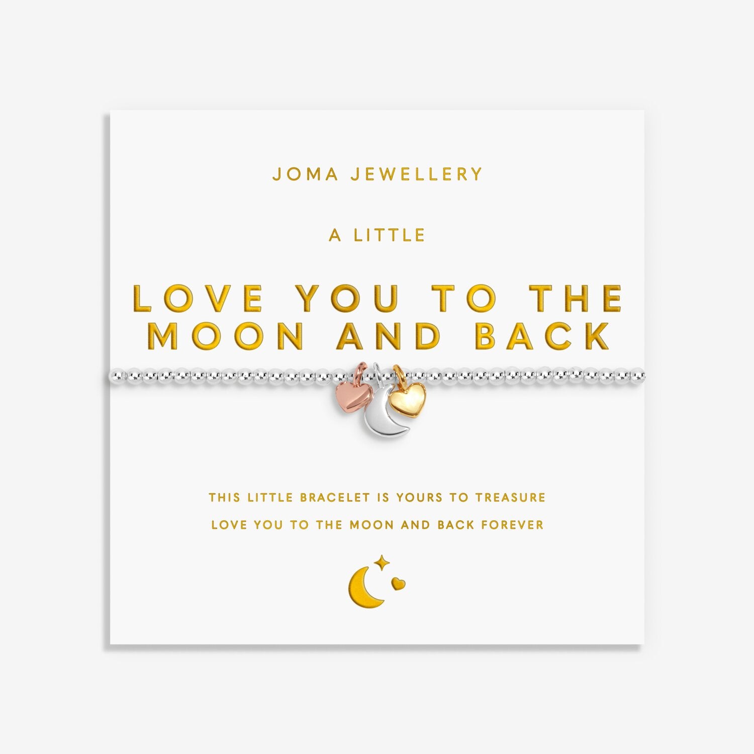Joma Jewellery A Little Charmed Moments Love You To The Moon & Back Silver Plated Bracelet 