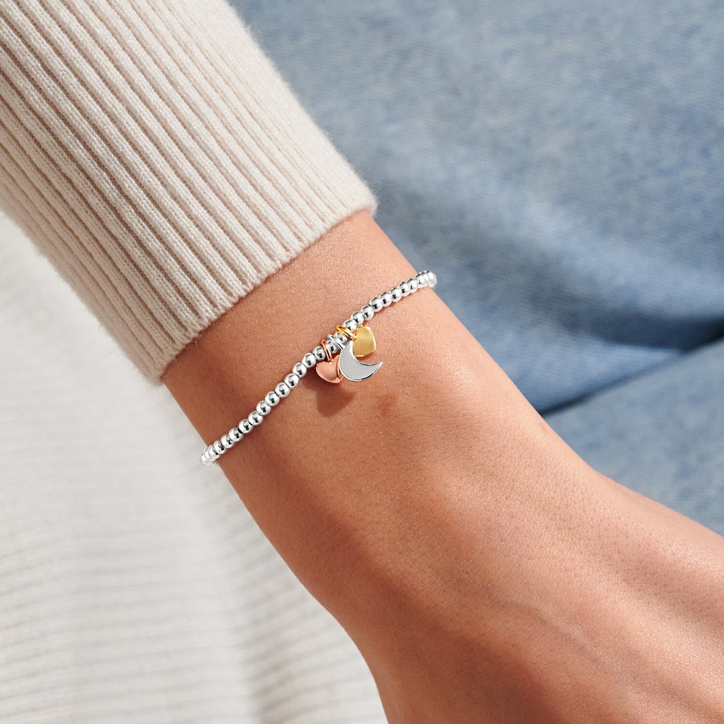 Joma Jewellery A Little Charmed Moments Love You To The Moon & Back Silver Plated Bracelet 