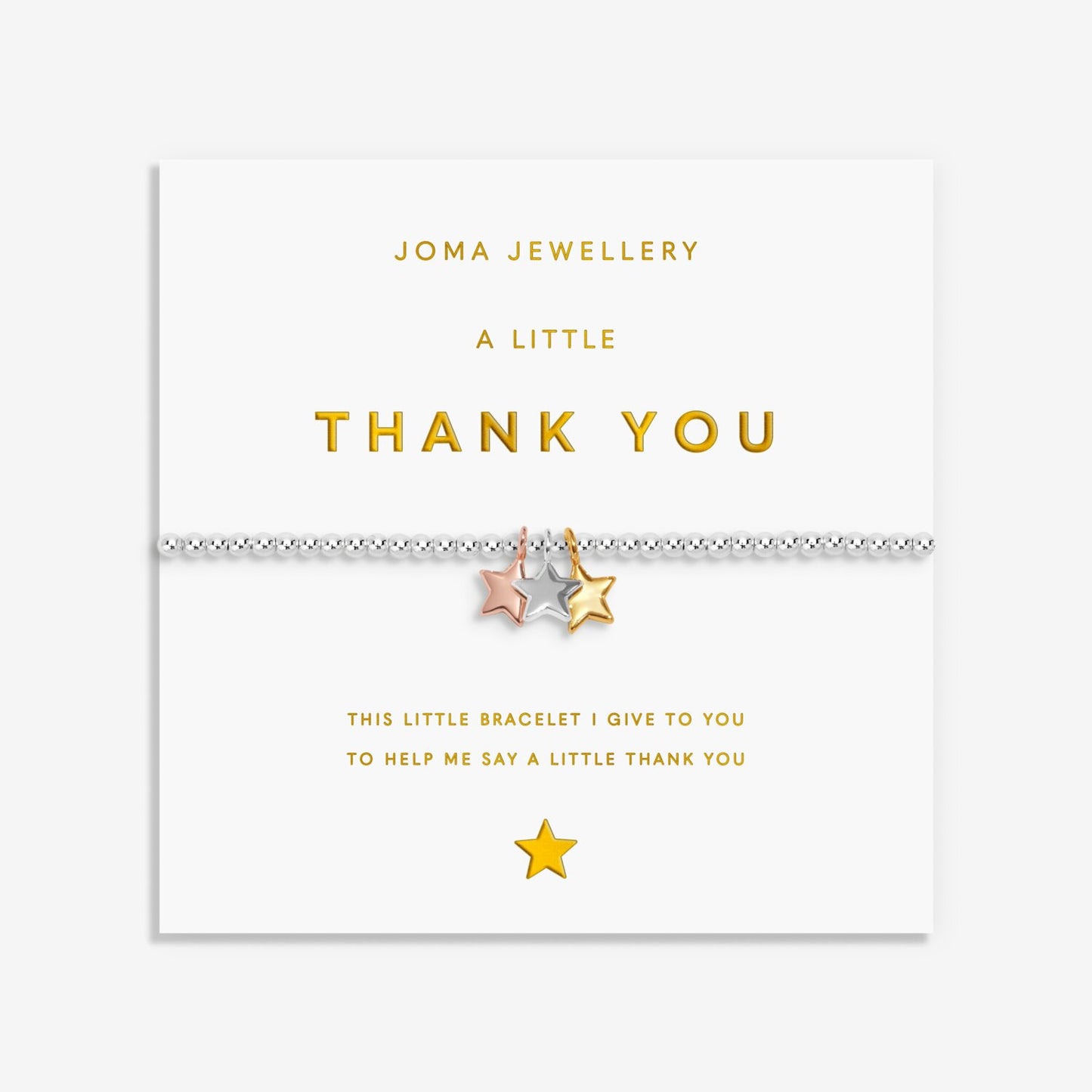 Joma Jewellery A Little Charmed Moments Thank You Silver Plated Bracelet