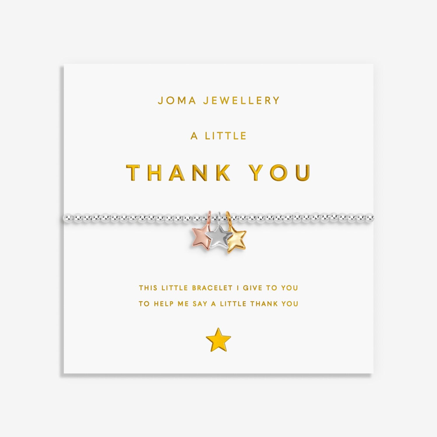 Joma Jewellery A Little Charmed Moments Thank You Silver Plated Bracelet