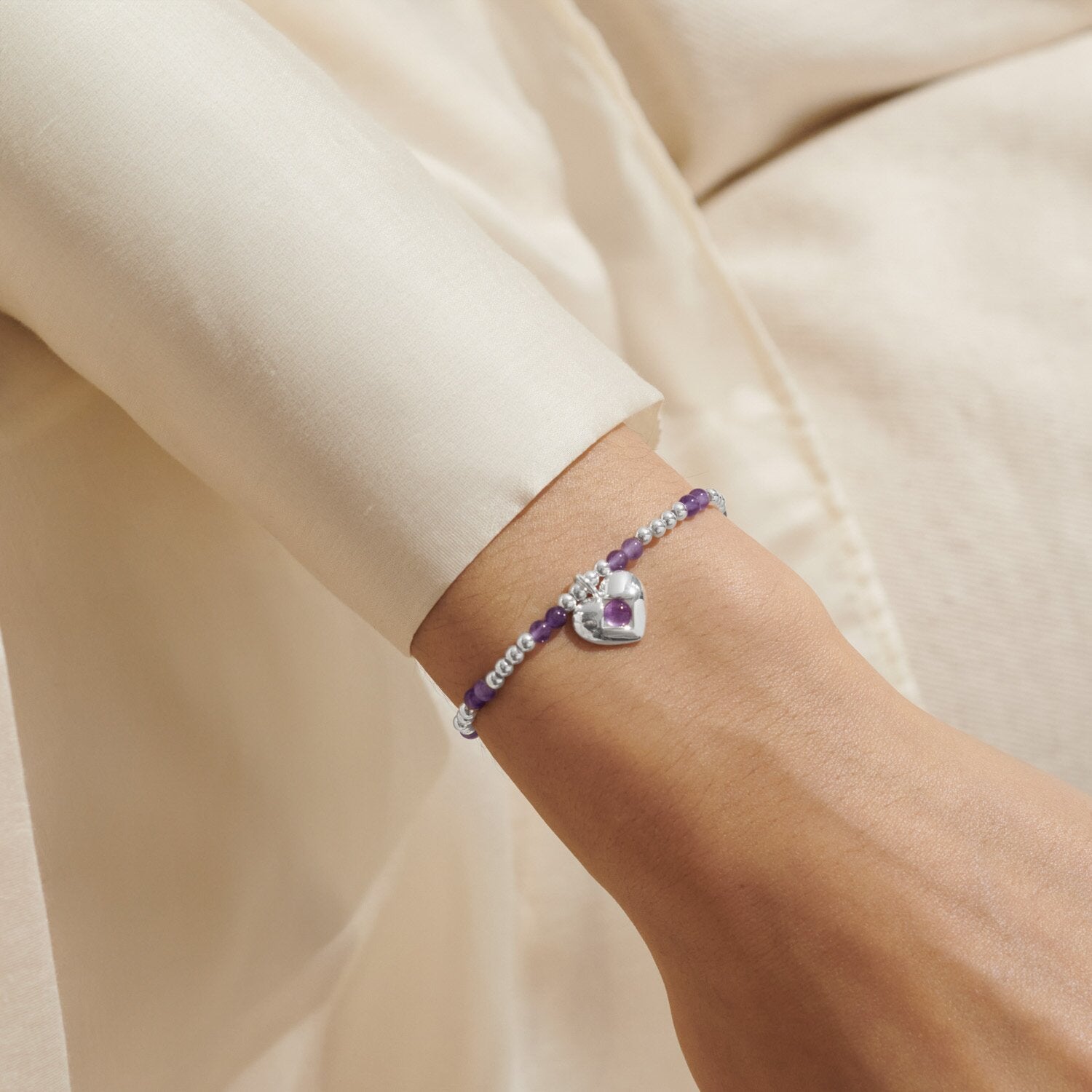 Joma Jewellery A Little February Amethyst Silver Plated Bracelet