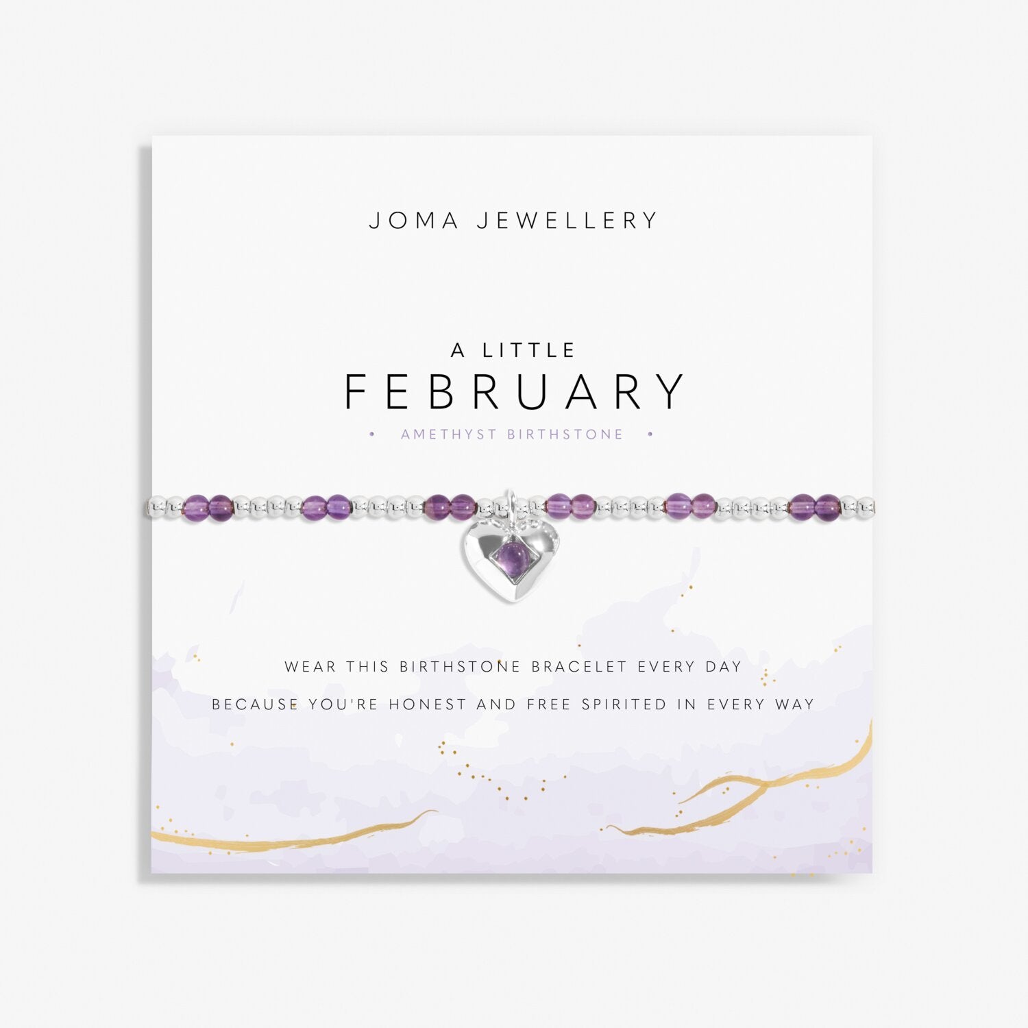 Joma Jewellery A Little February Amethyst Silver Plated Bracelet